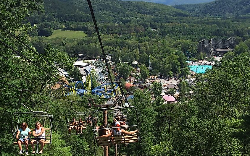 A view of Knoebels Amusement Resort in Elysburg, Pennsylvania.