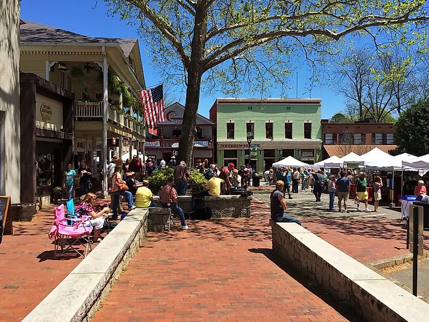 Commercial Historic District in Dahlonega, Georgia