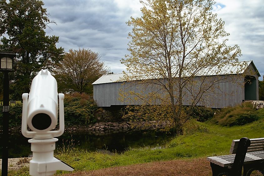 The Historic Upper Sheffield Covered Bridge by Thom Reed UFO Monument Park.