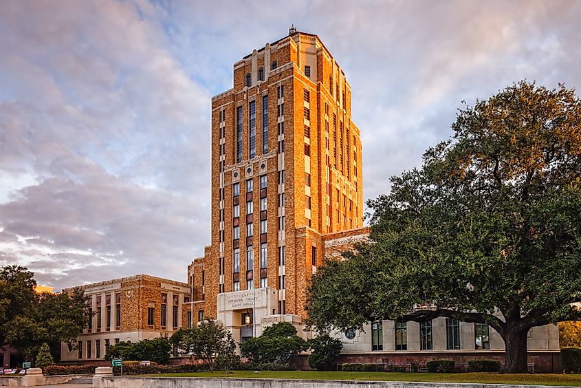 Jefferson County Courthouse at Sunrise - Beaumont East Texas.