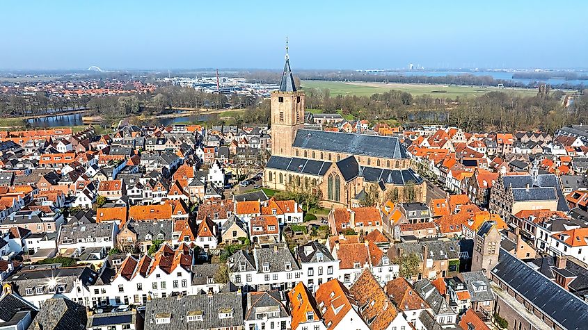 Aerial view of Naarden, the Netherlands.
