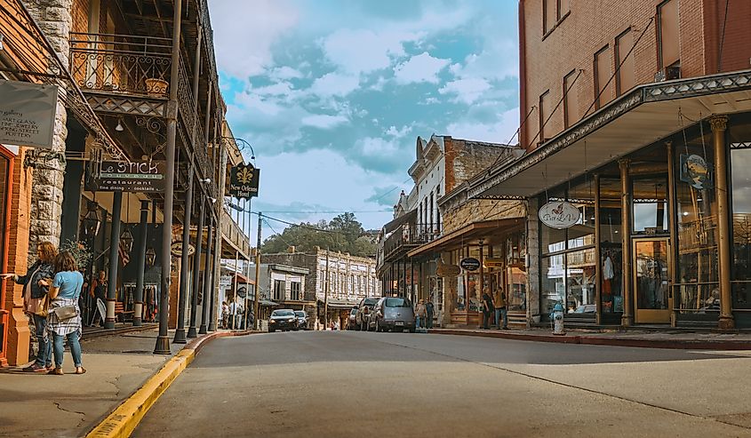 Beautiful street view downtown Eureka Springs. Editorial credit: shuttersv / Shutterstock.com