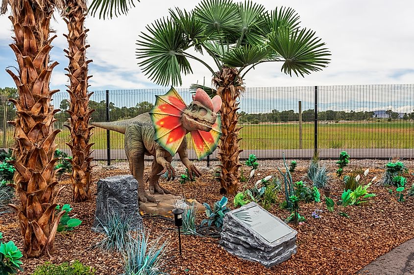 Exhibit in the Jurassic Creek dinosaur park in Rexburg, Idaho