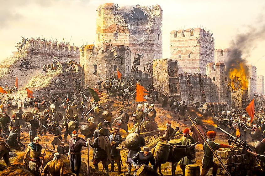 Fall of Constantinople in 1453. Captured by Mehmet. Diorama in Askeri Museum, Istanbul, Turke