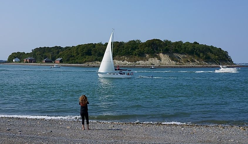 Scenic view of Pemberton point Hull MA USA