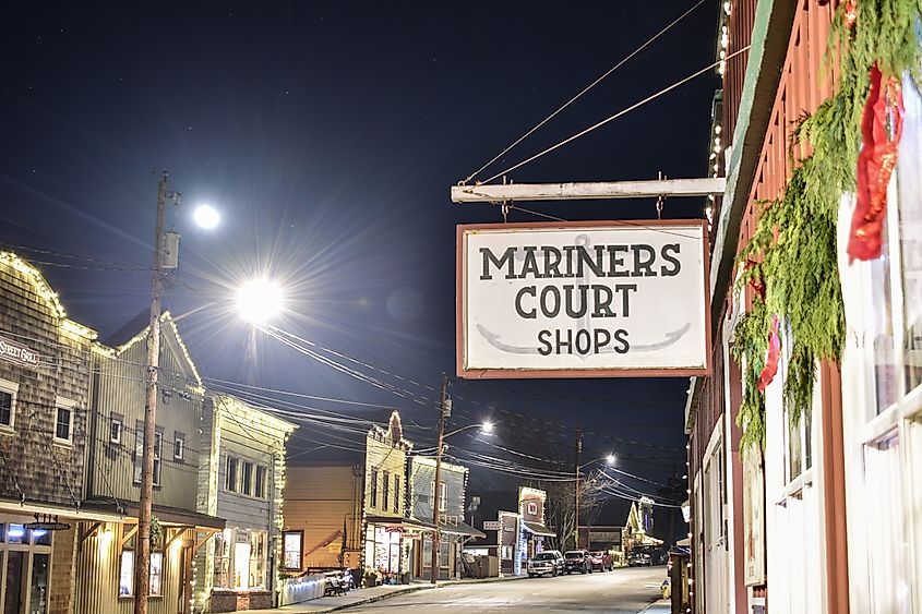 Front Street in downtown Coupeville, Washington.