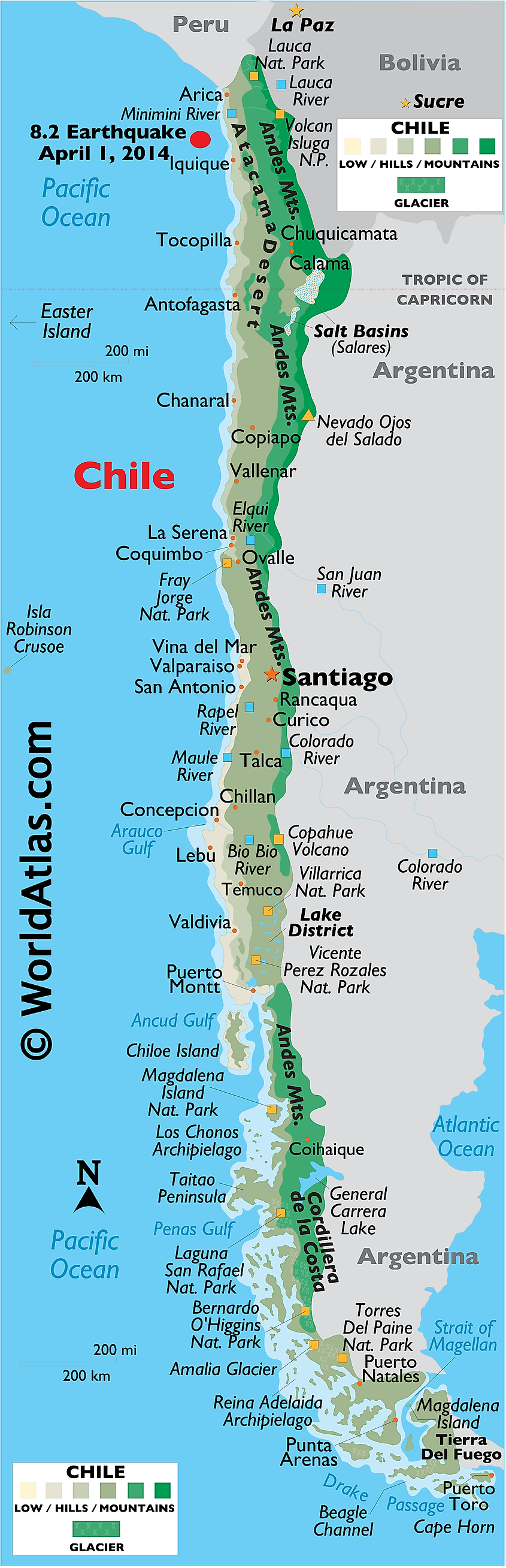 Southern Chile In World Map Chile Maps & Facts - World Atlas