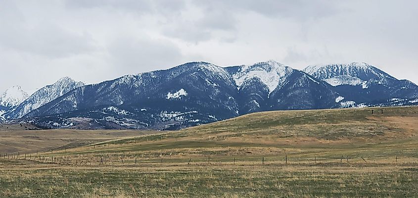 Panoramic view of mountains in Paradise Valley, Montana.