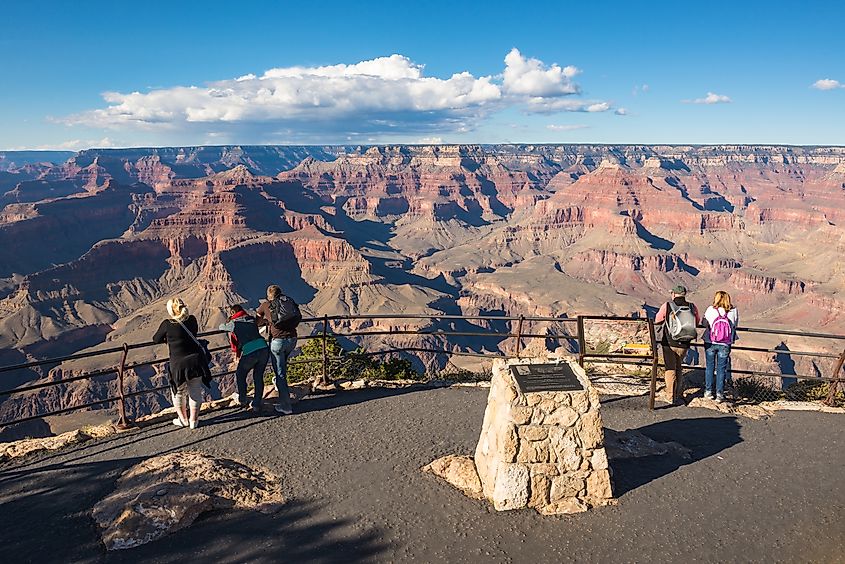 Tourists at Grand Canyon National Park, Arizona.