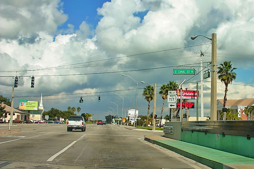 Main Street in Belle Glade, Florida.