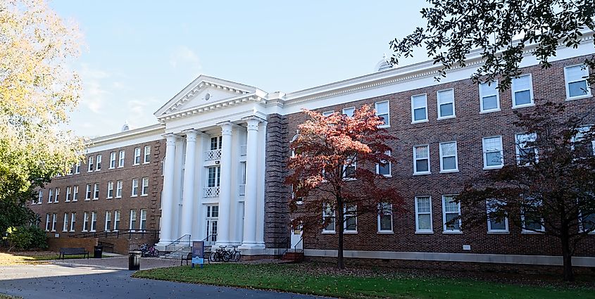 Memorial Hall at Coker College in Hartsville, SC, USA.