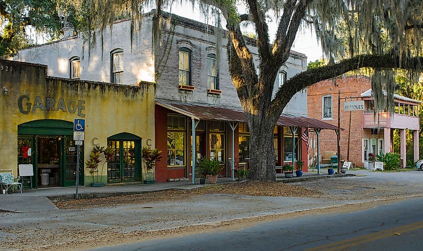 Historic downtown Micanopy, near Gainesville, Florida.