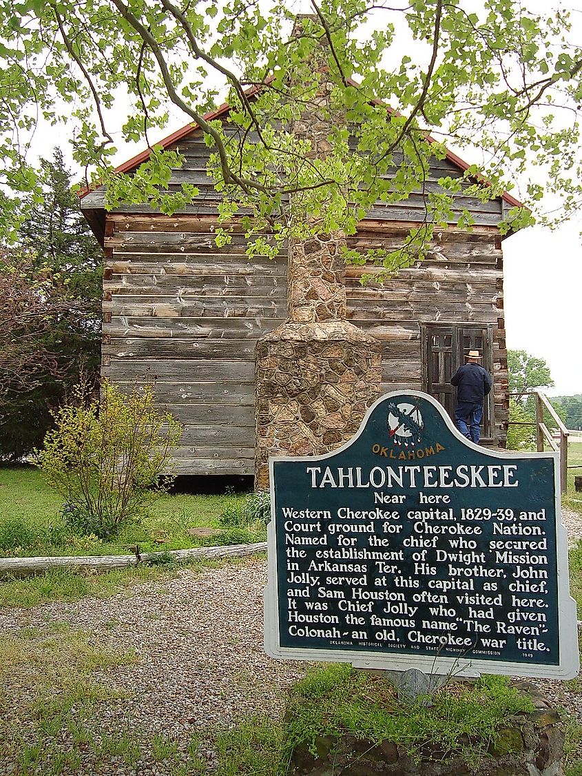 The Tahlonteeskee recreation Cherokee courthouse in Gore, Oklahoma.