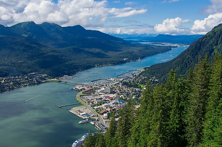 Aerial view of Juneau, Alaska.