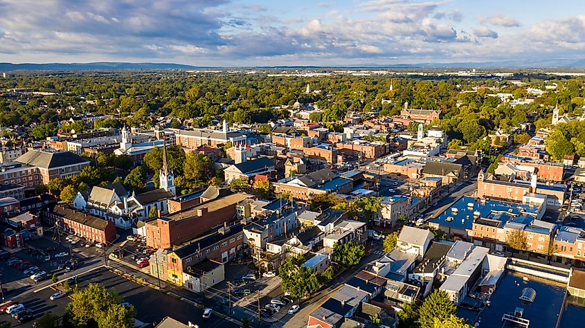 Aerial view of Carlisle in Pennsylvania.