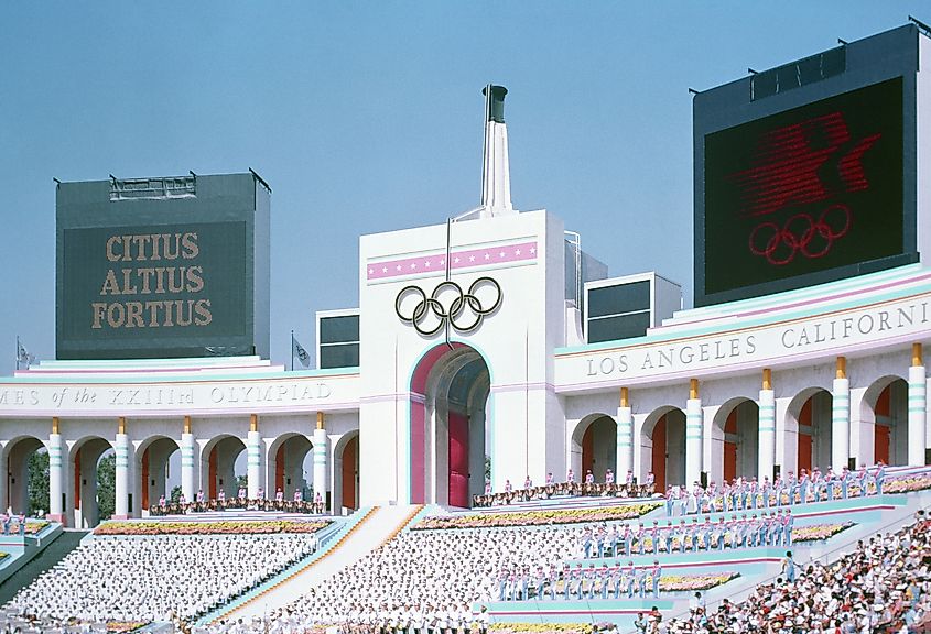 1984 Summer Olympics. In Wikipedia. https://en.wikipedia.org/wiki/1984_Summer_Olympics By unknown, U.S. Air Force - https://www.defenseimagery.mil; VIRIN: DD-SC-85-08929, Public Domain, https://commons.wikimedia.org/w/index.php?curid=5843789