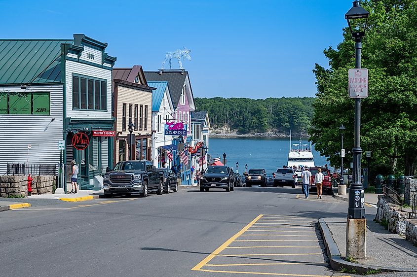 Main Street in Bar Harbor, Maine.
