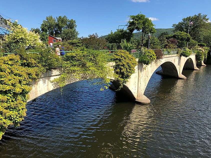 Bridge of Flowers in Shelburne Falls, Massachusetts.