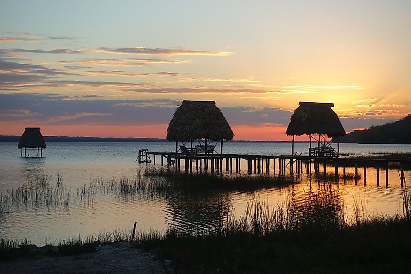 Sunset Petén Itzá Lake.