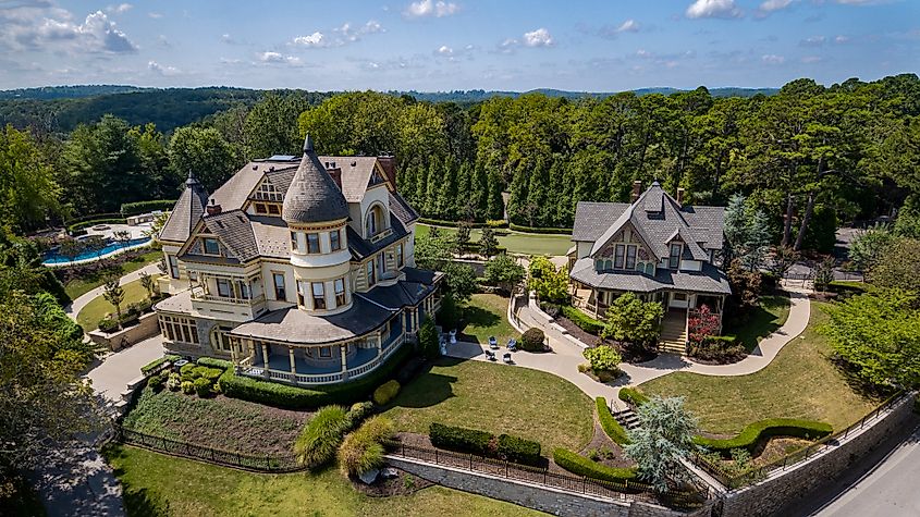 Victorian homes in Eureka Springs, Arkansas.