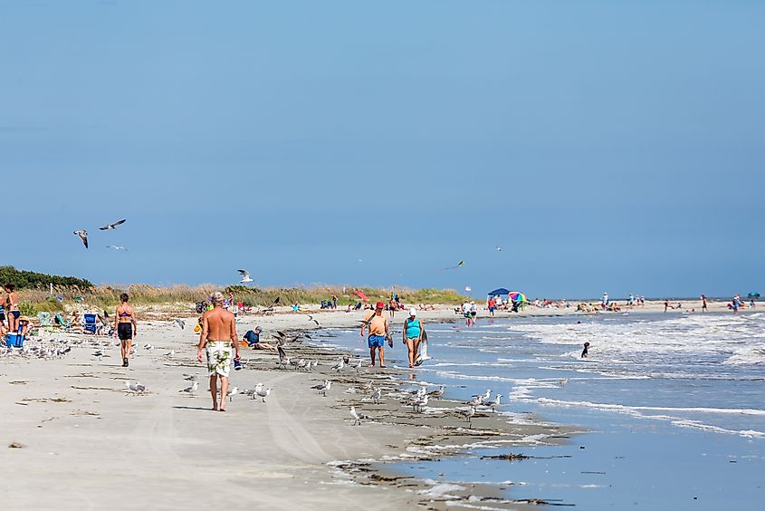 View of the beach in St. Simons, Georgia.