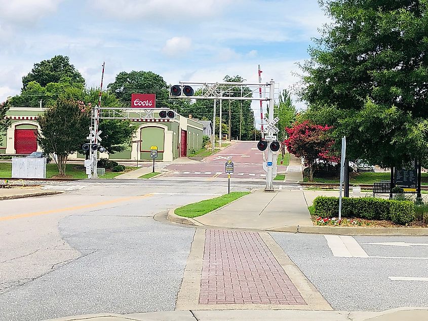 the tracks that travel through Opelika’s Historic Downtown