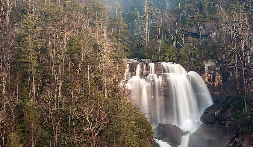 Whitewater Falls view in winter