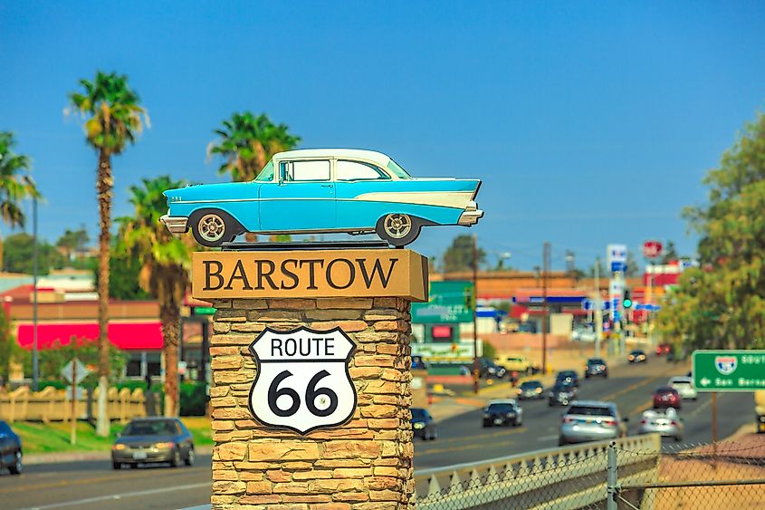 Barstow, California: Barstow Sign on Route 66 on entrance of the city's Main Street. 