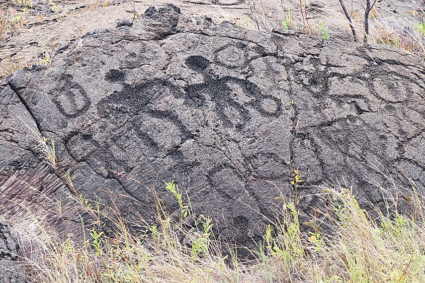 Pu‘uloa Petroglyphs, Hawaii.