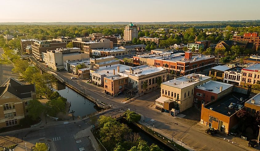 Overlooking downtown Traverse City, Michigan.