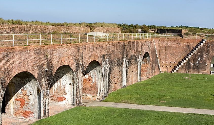 Fort Morgan, built in 1834, defended Mobile Bay, Alabama as part of the coastal defense system.