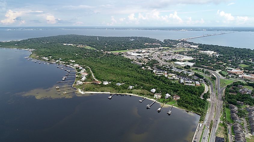 Aerial view of Gulf Breeze, Florida.