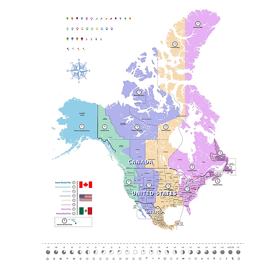 Time Zones In Canada WorldAtlas