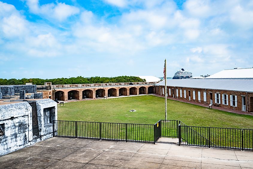 View of historic Fort Zachary in Key West, Florida.