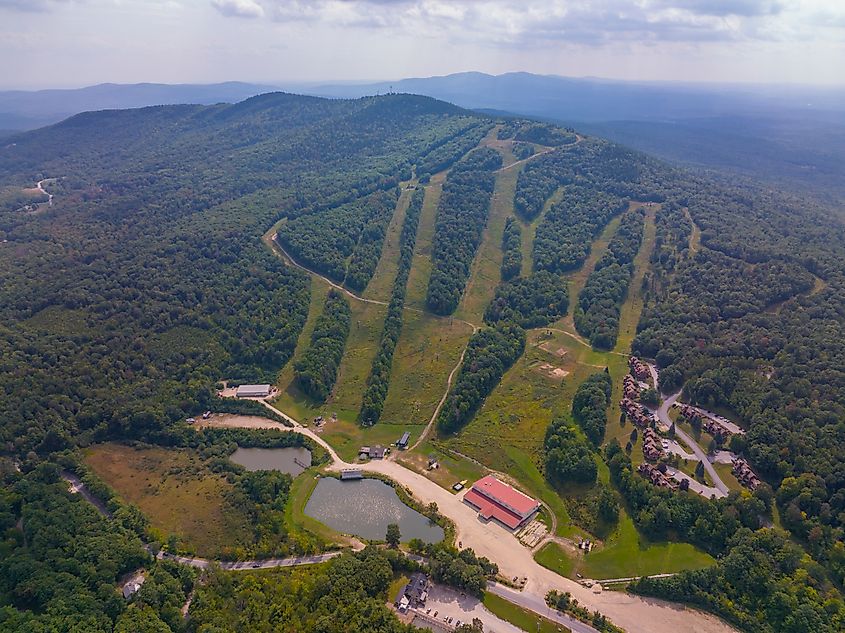 Aerial view of Crotched Mountain in summer