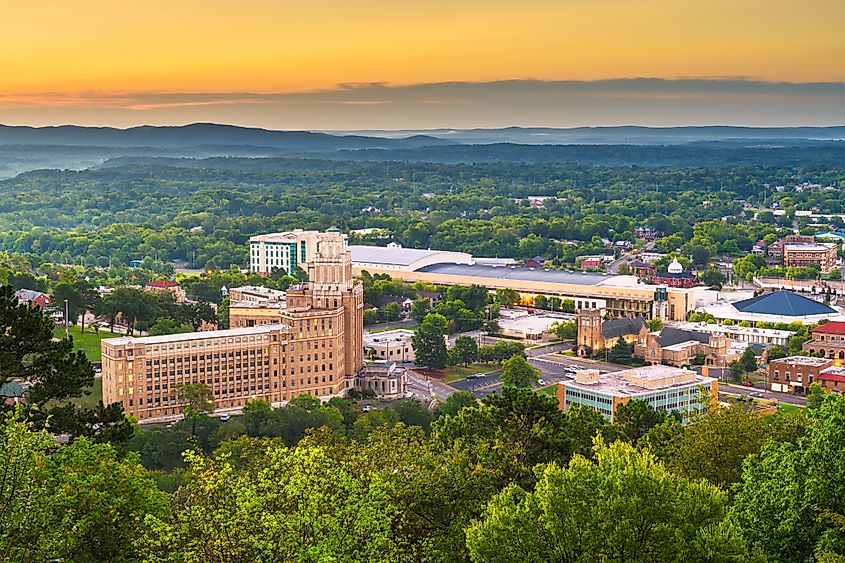 Aerial view of Hot Springs, Arkansas