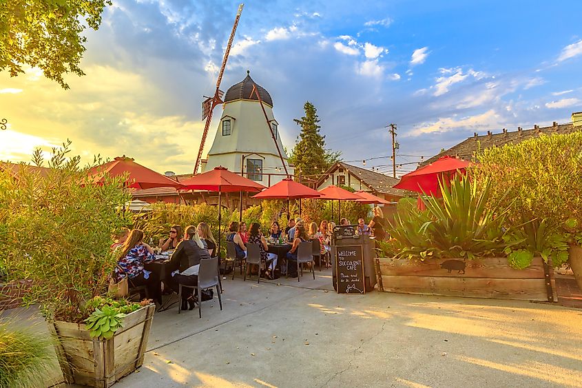 A coffee shop in Solvang, California