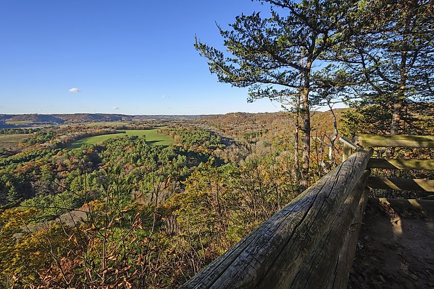 An overlook at Wildcat Mountain State Park in Wisconsin.