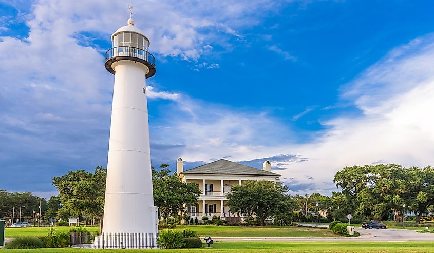 Biloxi, Mississippi USA at Biloxi Lighthouse and visitor center.