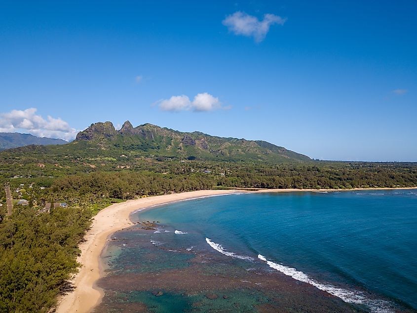 Anahola Beach in Anahola, Hawaii.