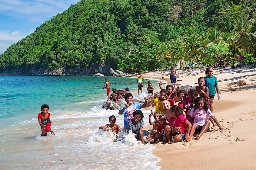 Pantai Base beach in Sentani, Jayapura, New Guinea.