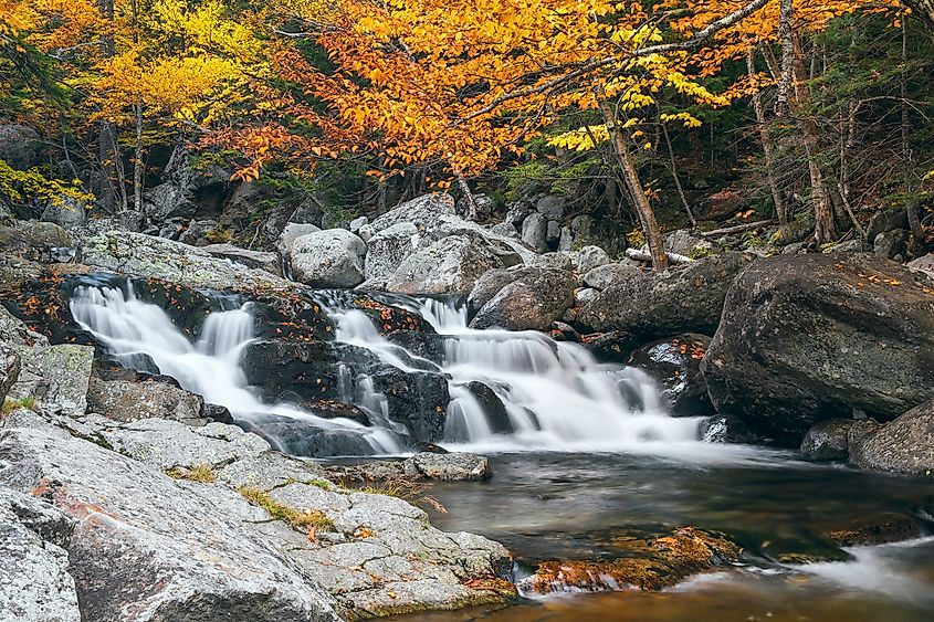 A waterfall near the town of Jackson in New Hampshire.