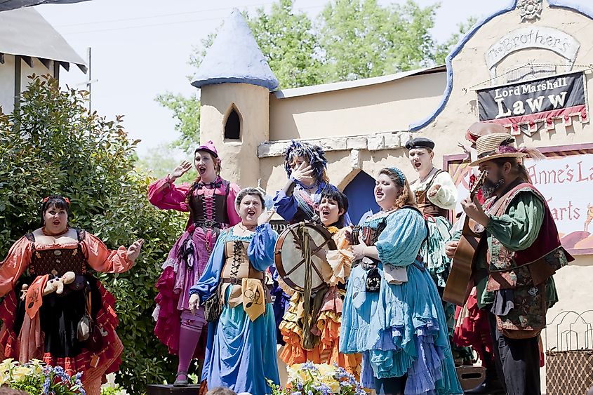 A musical performance at the Scarborough Renaissance Festival in Waxahachie, Texas.