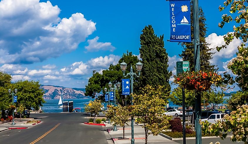 Street view in Lakeport, California.