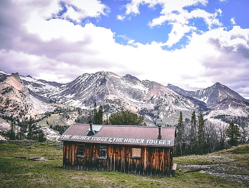 Pioneer cabin near Ketchum, Idaho.