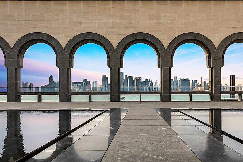 View of Doha skyline from the Museum of Islamic Art.