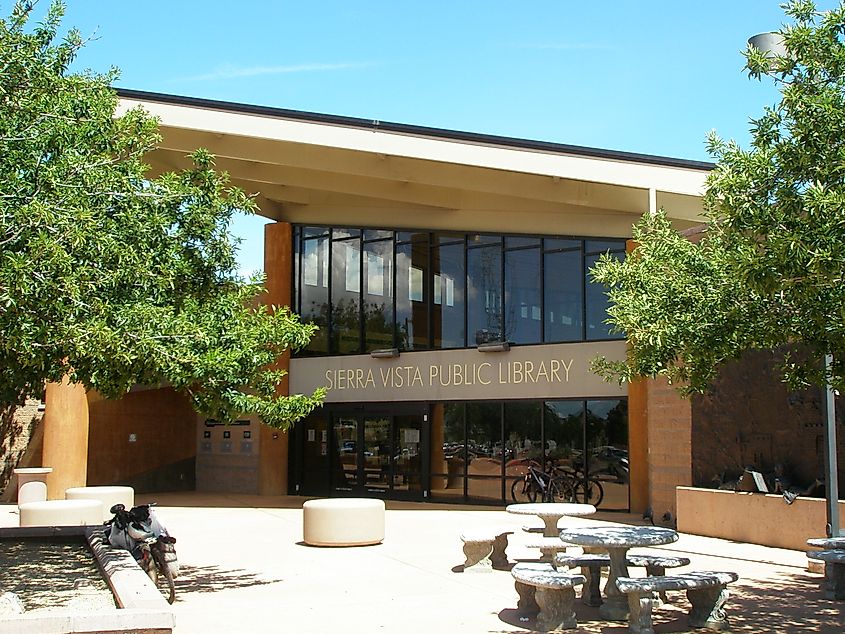 Sierra Vista, Arizona. In Wikipedia. https://en.wikipedia.org/wiki/Sierra_Vista,_Arizona By GeorgeNeedham - Flickr: The gorgeous Sierra Vista Public Library, CC BY-SA 2.0, https://commons.wikimedia.org/w/index.php?curid=31563988