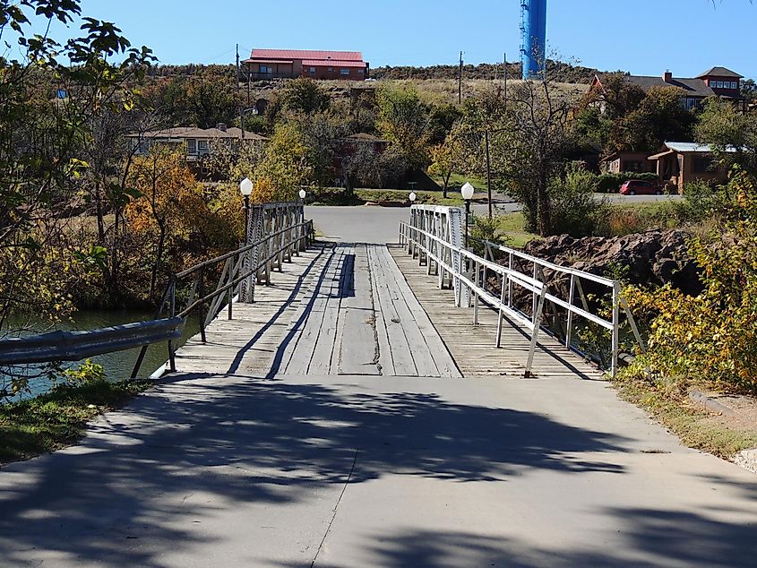 Medicine Creek bridge is the passage from Medicine Park to the Wichita Mountains & Wildlife Refuge