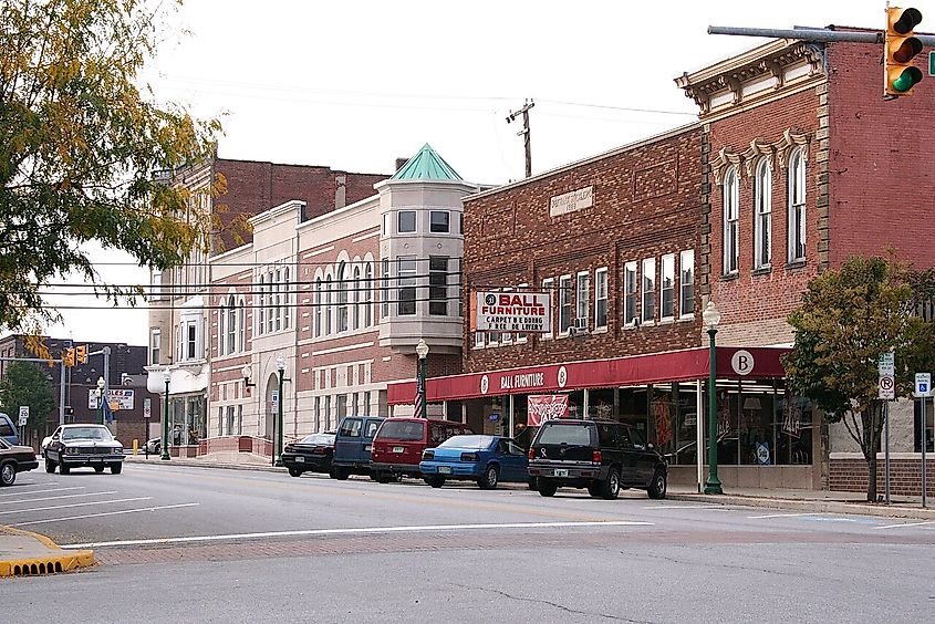 Columbia City, Indiana downtown.
