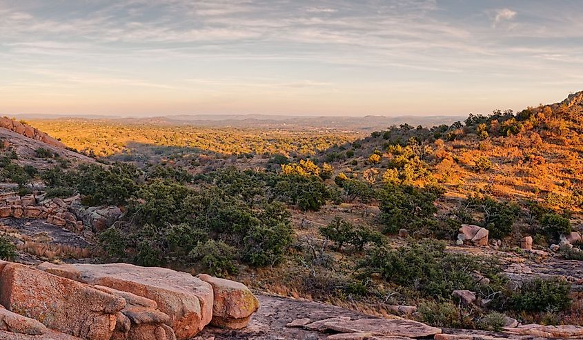 Golden hour in Enchanted Rock State Park